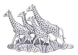 Solid Sterling Silver Giraffes Brooch Pin