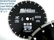 Diamond Blade General Purpose 14"x0.125"x1" Arbor, Premium Quality, Laser Welded, Wet / Dry