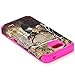 For ZTE Overture 2 - ZTE Fanfare - ZTE Maven - ZTE Scend - ZTE Atrium ITUFFY (TM) 3items Combo: Screen Protector + Stylus Pen + Dual Layer Impact Resistance Hybrid Armor Case (Tree Deer Hot Pink)