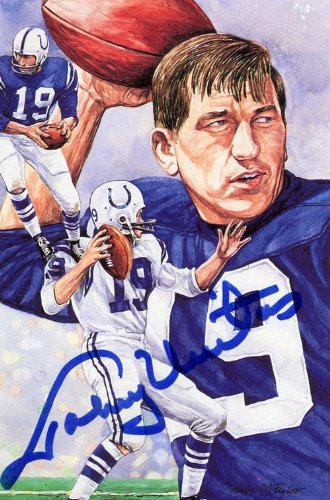Johnny Unitas Autographed/Hand Signed Postcard (JSA)