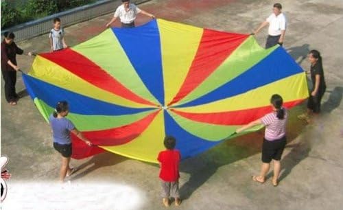 whitesnowing Classic 12' Foot Kid Play Sturdy Parachute With Handles