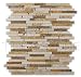Mixed Travertine Tumbled Random Strip Mosaic Tile - Lot of 50 sq. ft.