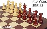 Grande Staunton Chess Set in Red Sandalwood & Boxwood - 3 King
