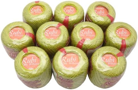 Lot 10 Balls Lime Green Size 8 Perle/pearl Cotton Threads for Crochet, Hardanger, Cross Stitch, Needlepoint and Other Hand Embroidery Crafts