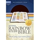niv rainbow study bible brown bonded leather