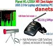 (3 In 1 USB Wardriving Kit): Planet USB Adaptor WiFi 54Mbpg + 12dBi TurboTenna Antenna WiFi + 6ft RF Cable (LMR-100A) with N-male to RP-SMA 2.4GHz