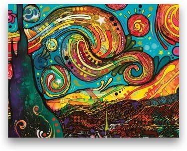 Hot Rainbow Starry Night Print Poster 20*16