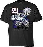 Reebok New York Giants 4 Time Super Bowl Champions Ring T-Shirt Large