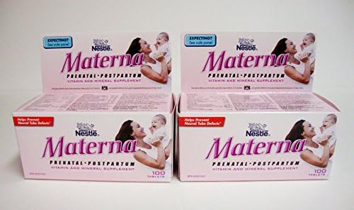 MATERNA Nestle's (formerly CENTRUM) SPECIAL OFFER 2x100 Prenatal Postpartum Vitamin/Mineral Supplement Tablets Made in Canada