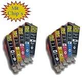 Produkt-Bild: 10 hochwertige Logic-Seek&reg; Druckerpatronen MIT CHIP und F&uuml;llstandanzeige f&uuml;r Canon Pixma iP4850, MG5150, MG5250, MG6150, MG8150 kompatibel zu PGI-525BK , CLI-526C , CLI-526M, CLI-526Y und CLI-526BK.