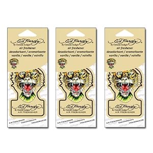 3-PACK Ed Hardy Tiger Car Air Freshener Vanilla