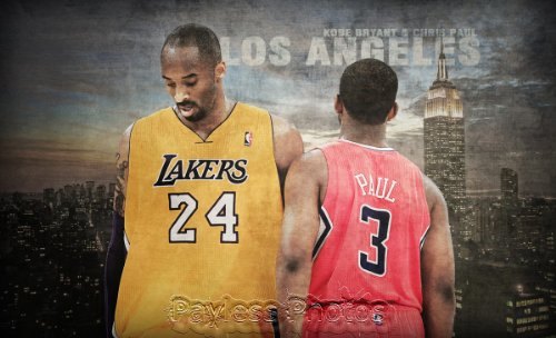 Kobe Bryant Los Angeles Lakers and Chris Paul Los Angeles Clippers Battle of LA 8x10 Photo