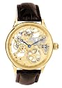 Davis - Montre Retro Skeleton - Squelette Mécanique - Bracelet en Cuir Marron