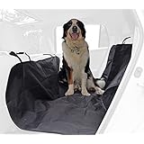 Smart Pet Supplies Back Seat Cover for Dogs and Other Pets, Waterproof Hammock Backseat Protector for Car or SUV, Water Resistant Material, Adjustable Straps, Machine Wash, Black