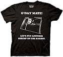 Dumb And Dumber Buddy Comedy Movie Film G'Day Lets Put Another Shrimp On The Barbie Adult Black T-shirt Tee Shirt