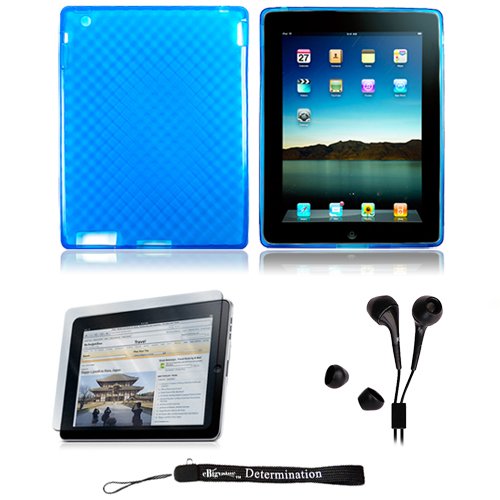 Argyle Blue Flexible TPU non-stretchable Silk Premium Durable Protective Skin for Apple iPad 2 Tab Tablet 2nd Generation + Includes a High Quality and Durable Anti Glare Screen Protector, will prevent from any scratches and dirt going to your iPad Touch Screen