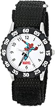 Marvel Kids' W000106 "Time Teacher" Stainless Steel Watch with Black Nylon Band
