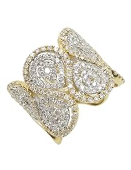 14k White and Yellow Gold 2.39ctw Diamond Cocktail Ring LR150KL Size 7.25