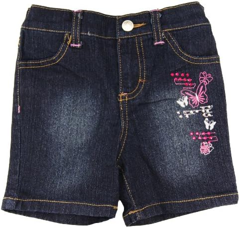 Pink Kiss Baby Girls Pocketed Stretch Denim Bermuda Short 12M Navy