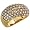 14k Gold Matte Finish Ladies' Dome Diamond Ring w/ Rhodium Accent, w/ 2.73 Carats Brilliant Cut White & Fancy Brown Diamonds, 1/2 in. (12mm) wide, size 6