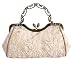 Lace, Satin and Beaded with Metal Rhinestone Frame - Evening Bag Denise