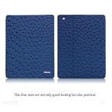 ipad2 case オストリッチ型押し　ostrich leather　アイパッド　ケース iPad2 BLUE