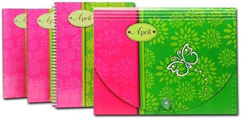 April Gift Set Pink/Green II: 1 Expanding File Folder (letter size), 1 One-Subject Notebook, 2 Composition Notebooks - 4 Units (1071)