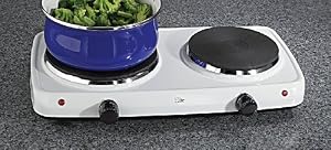 Maxi-Matic EDB-302F Elite Cuisine Dual Temperature Double Burner 1500-Watt Hot Plate,... by Maximatic