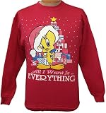 Large (Lg) Red Tweety Bird Christmas Sweatshirt 