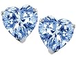 Original Star K(tm) 7mm Heart Simulated Aquamarine Earring Studs LIFETIME WARRANTY