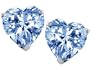 3.00 cttw 14K White Gold Plated 925 Sterling Silver Heart Created Aquamarine Earring Studs