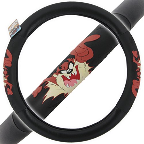 Warner Brothers Taz Steering Wheel Cover - Comfort Grip, Licensed Design Auto Accessories, Fit 14.5