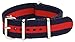 Clockwork Synergy® Classic Nylon Nato watch straps bands (18mm, Navy/Red)