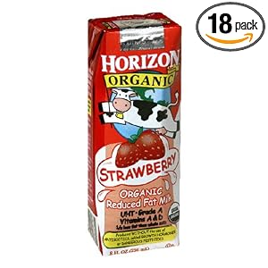 Horizon Organic Reduced Fat Milk, Strawberry, 8-Ounce Aseptic Cartons (Pack of 18)