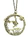 Forest Scene Necklace Antiqued Gold Mushroom Dragonfly Bird Charm Pendant Fashion Jewelry
