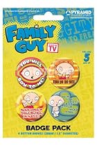 Family Guy - Merchandise - 4 Piece Button / Pin Set (Stewie) (1.5")