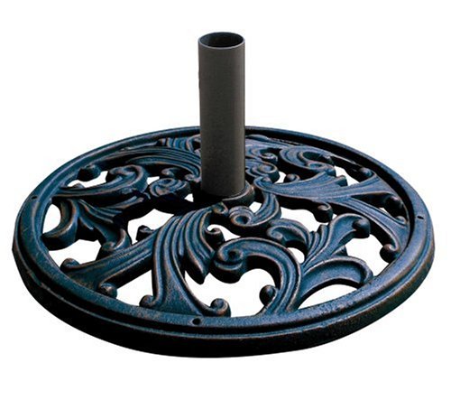 Arden Freestanding Cast Iron Umbrella Base, 45 Pound, Black
