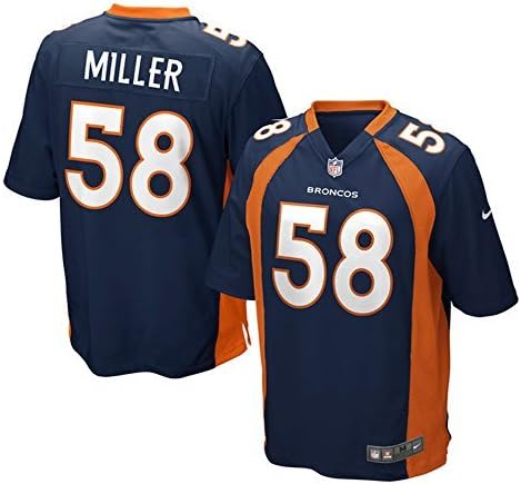 Mens #58 Miller Denver Team Navy Blue Game Jersey X-Large