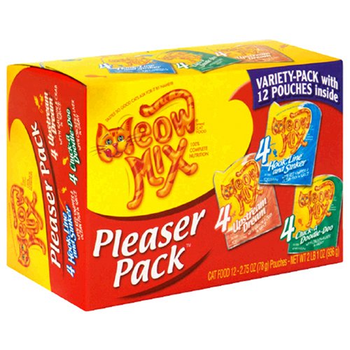 Meow Mix Wet Pleaser Pack Chicken And Fish, 2.75-Ounce Units (Pack of 48)