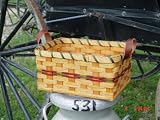 Amish Handmade Large Collectible Country Picnic Utensil Basket. Measures 7 1/2