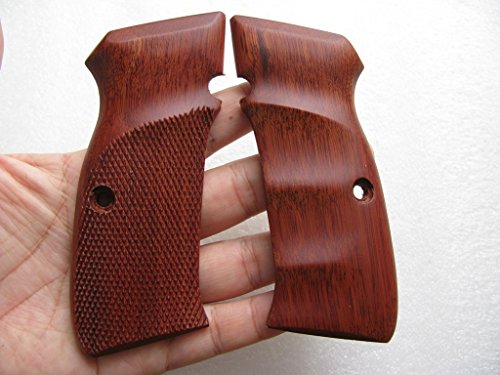 New!! Grip for CZ 75/85 Full Size, Haft Checker and Finger Groove, Hard WoodThai Handmade Hard Wood Plus Free Wristband!