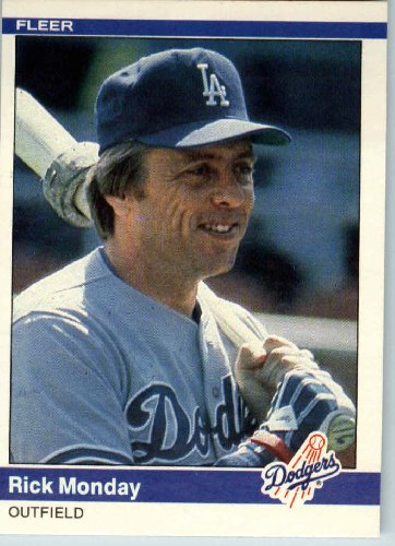 1984 Fleer # 106 Rick Monday Los Angeles Dodgers Baseball Card - Mint Condition - Shipped In A Protective Screwdown Display Case!