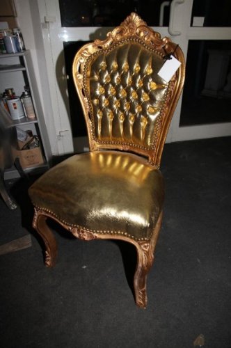 Barock Esszimmer Stuhl Gold/Gold Antik Möbel
