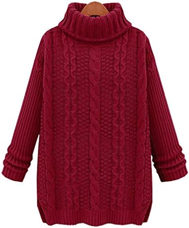 Sicong2 Sweet 2016 loose Women'S Vintage Slim Medium-Long Turtleneck Twisted Knitted Basic Sweater Female Woman Sweaters Autumn Pull claretredM Grace
