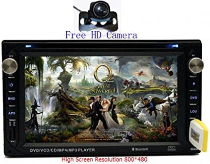 6.2-Inch 2 DIN In-Dash Car DVD Player Touch Screen LCD Monitor with DVD/CD/MP3/MP4/USB/SD/FM/ Radio/Bluetooth/Stereo/Audio/TV+Free Backup Camera NO GPS by Azshine