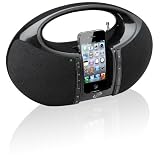 iLive  Portable Boombox FM Radio with Dock for iPhone/iPod - Black