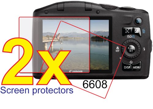 2x Canon PowerShot SX130 IS SX1300IS Digital Camera Premium Clear LCD Screen Protector Cover Guard Film Kit, no cutting is required! Exact fit and satisfaction guaranteed!