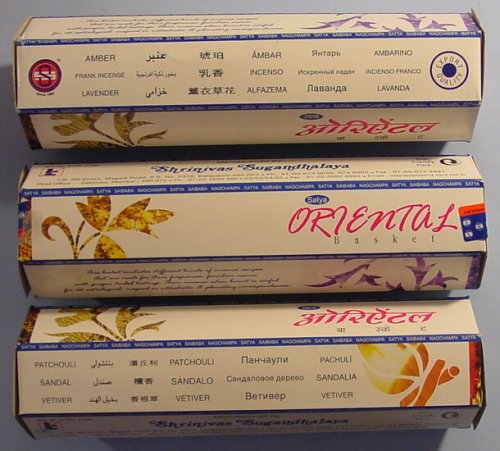 Cover image : Nag Champa Oriental Basket - Six Hex Tube Assortment - Satya Sai Baba Incense