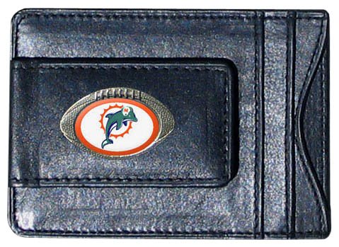 NFL Miami Dolphins Leather Money Clip Cardholder