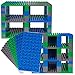 Premium Big Briks Blue, Green, and Gray Baseplate Tower Construction Set - 96 Pack Bundle (Big LEGO DUPLO Compatible) - Large Pegs